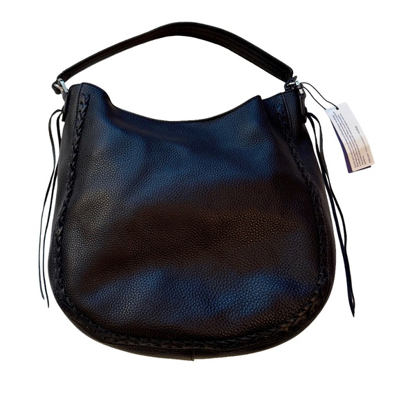 Rebecca Minkoff NWT - Black Leather Hobo with Whipstitch - Picture 2 of 11